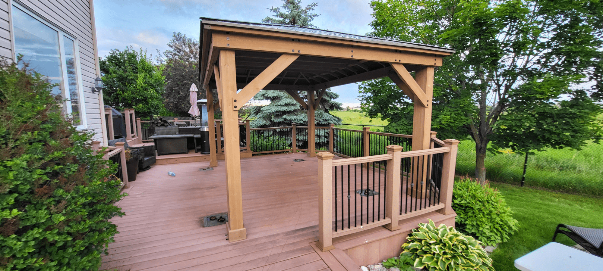 Wooden Gazebo in Backyard