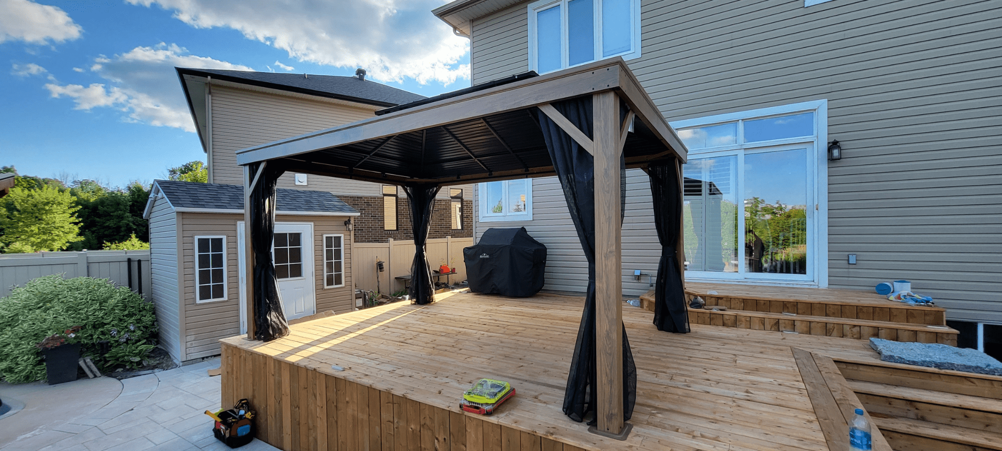Gazebo Elevated on a Wooden Deck