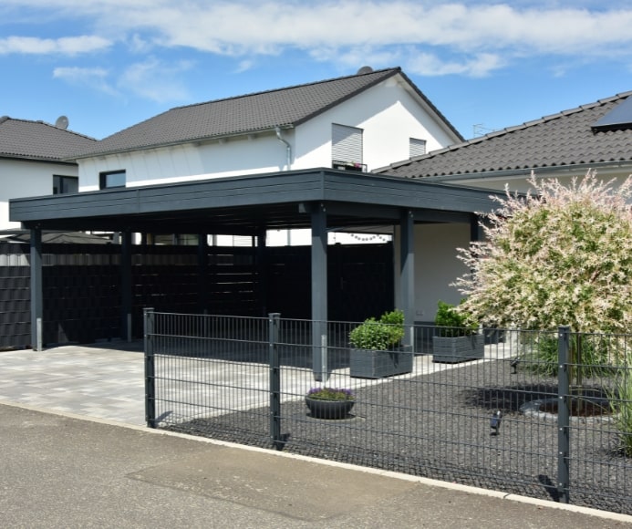 dark metal carport