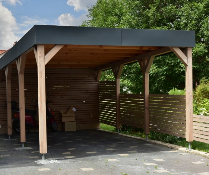 wooden carport